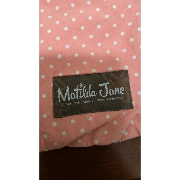 Matilda Jane Girls Ruffle Drawstring Bag Multi-Color Floral & Polka Dot Cotton B - Picture 7 of 9